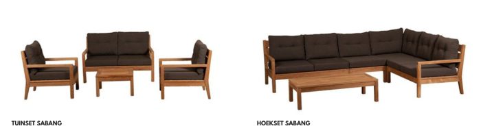Houten tuinmeubels Sabang Houten tuinmeubels Sabang