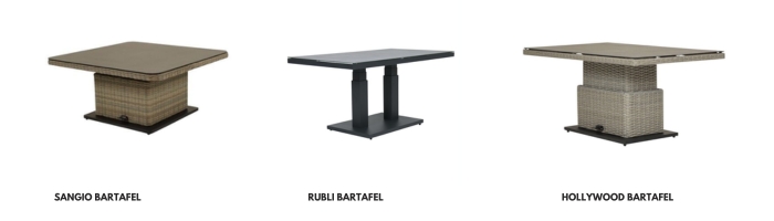 Verstelbare tuintafels in hoogte Verstelbare tuintafels in hoogte