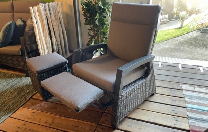 Darwin loungestoel met voetstuk